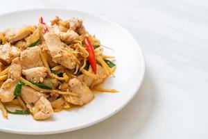 Stir-fried chicken with ginger - Asian food style photo