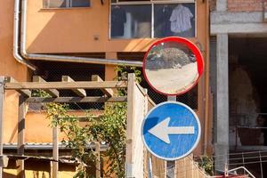 Traffic signs in the city photo