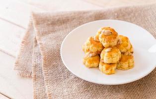 Durian cookies on white plate - dessert photo