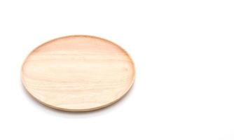 Wood plate on white background photo
