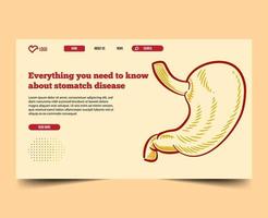 Minimal with illustration landing page web template vector