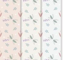 set of seamless floral patterns vector