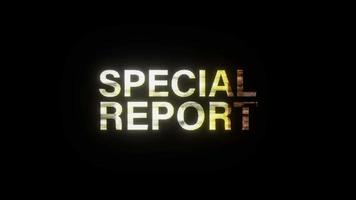 Special Report Gold Shine Light Glitch Text video