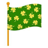 Flag decorated with elements for St. Patrick's Day. Cartoon style vector