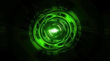 Loop Glow Green Neon Futuristic Hud Interface Tunnel video