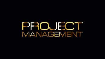 Projektmanagement goldener Text video