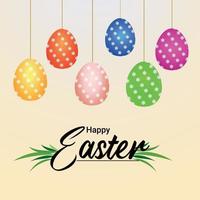 Colorful eggs of happy easter day background vector