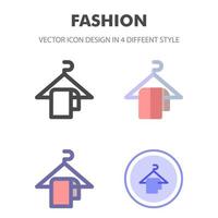 hanger fashion icon design in 4 different style set vector