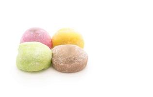 Dessert mochi on white background photo