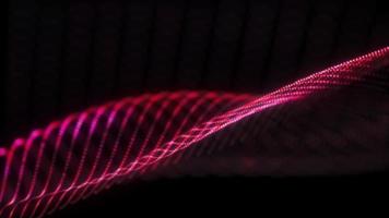 tecnologia de loop rosa digital onda partículas brilhantes desfocadas