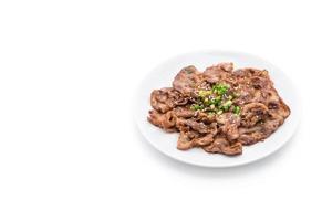 Grilled pork on plate - Korean style photo