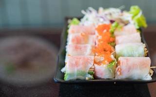 Salad roll vegetables with salad photo