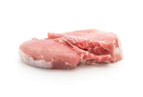 Fresh pork chop on white background photo