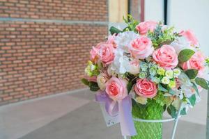 Bouquet of flowers with copy space photo