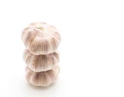 Fresh garlic on white background photo