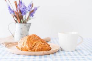 Butter croissant on the table photo