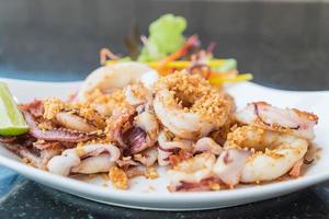 Fried squid with garlic photo