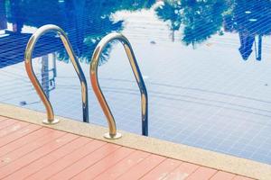 Stair swimming pool in beautiful luxury hotel pool resort photo