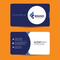 Business card front and back design template. vector