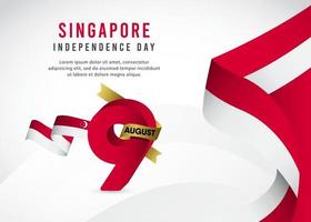 Singapore ribbon flag banners template. vector
