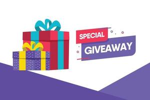 Giveaway social media contest vector template.