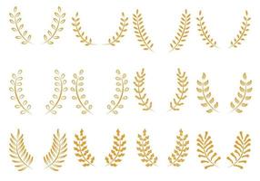 Gold Wreath Icons Set vector