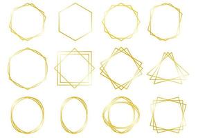 Set of Gold Geometrical Frames vector