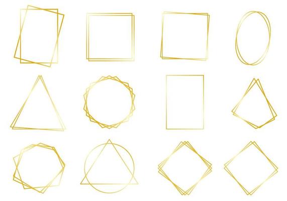 Set of Gold Geometrical Frames