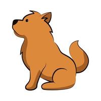 diseño plano de dibujos animados lindo perro chow chow vector