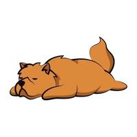 chow chow dog cute cartoon flat design vector