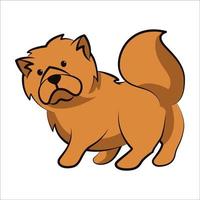 diseño plano de dibujos animados lindo perro chow chow vector