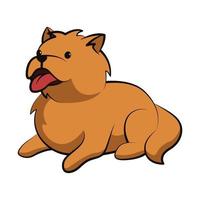 diseño plano de dibujos animados lindo perro chow chow vector