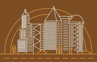 Street Modern City Skyscraper Building Cityscape Skyline Line vector