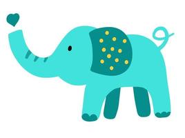 elefante de vector dibujado a mano. ejemplo lindo del bebé de la historieta