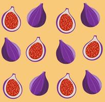 Vector pattern with cut and whole figs.