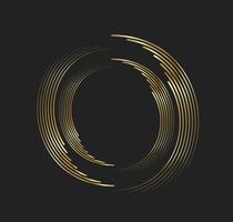 Abstract golden lines in circle form, Design element logo luxury vector