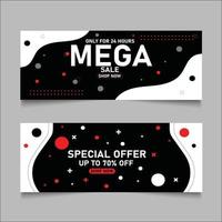 diseño de banner de oferta de mega venta vector