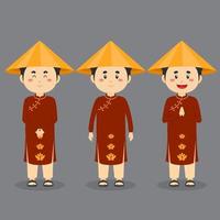 Vietnam Character with Various Expression vector