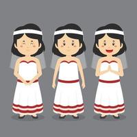 personaje de boda con varias expresiones. vector