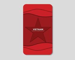 teléfono de onda de papel del día de la independencia de vietnam vector
