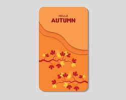 Hello Autumn Greeting Phone Concept vector