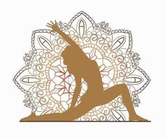 Yoga online. Sport at home. Silhouette of a girl vector