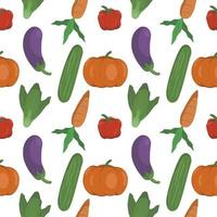 Seamless Pattern of Vegetables Free Vector