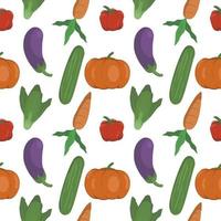 Seamless Pattern of Vegetables Free Vector