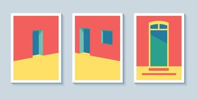 Minimalist Architecture poster template for wall art or decoration vector