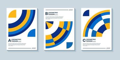 Abstract retro style cover background with geometric shape composition vector