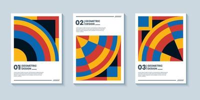 Abstract retro style cover background with geometric shape composition vector