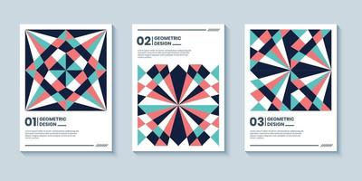 Abstract retro style cover background with geometric shape composition vector