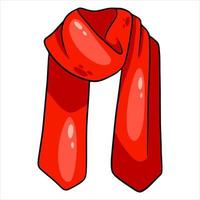 Warm clothing. Red scarf protection from the cold. vector