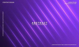 Abstract purple geometric background with neon light lines vector